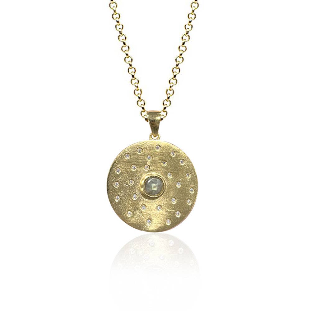 GOLD RONDO CIRCLE PENDANT NECKLACE
