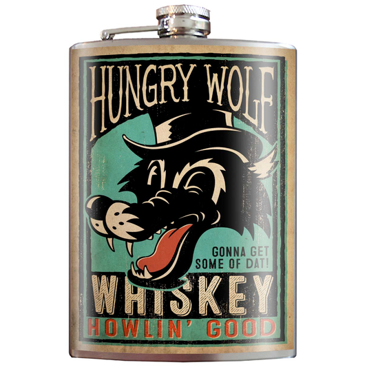 Hungry Wolf Whiskey Flask
