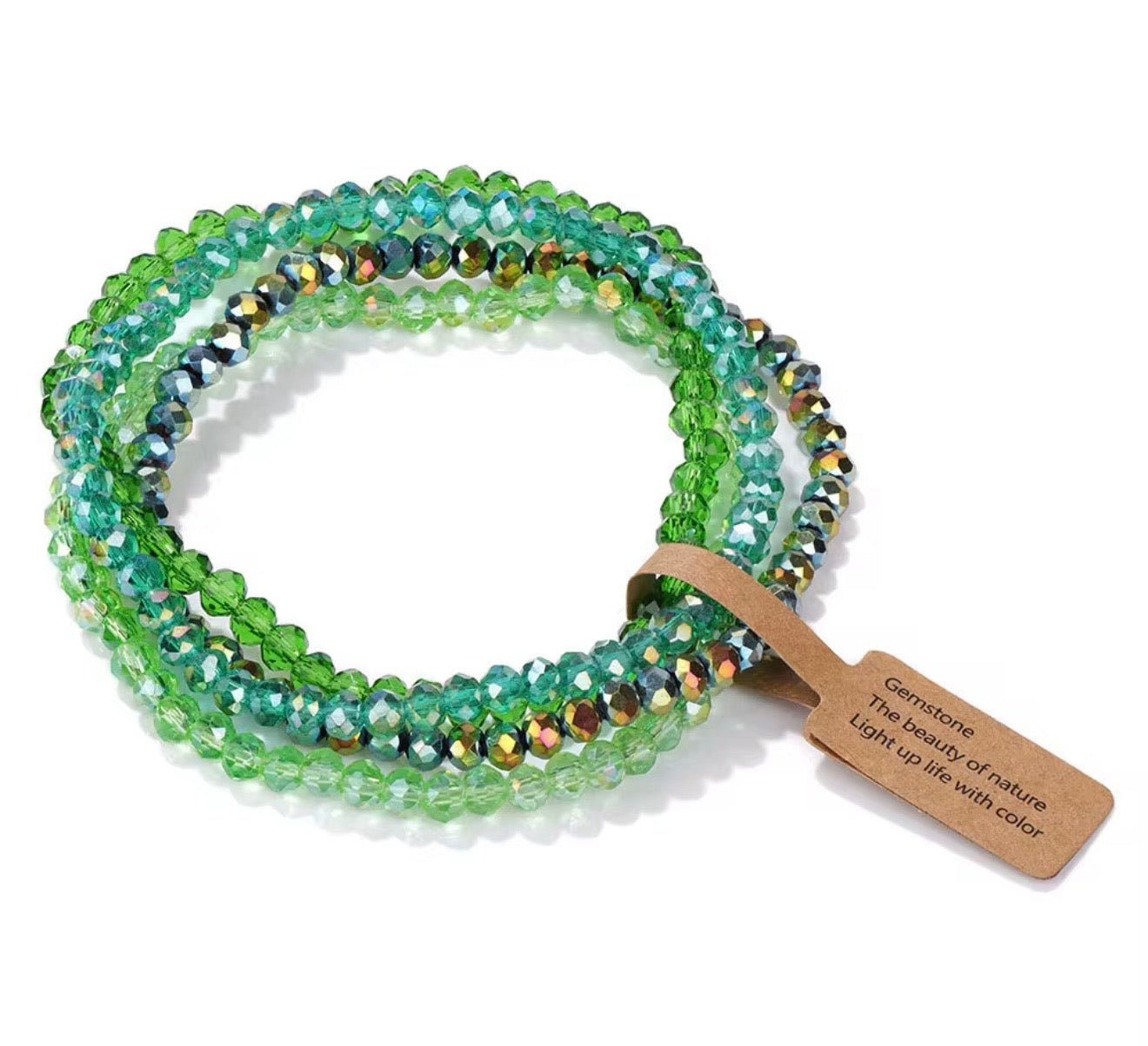 Crystal Glass Bead Bracelet Stack