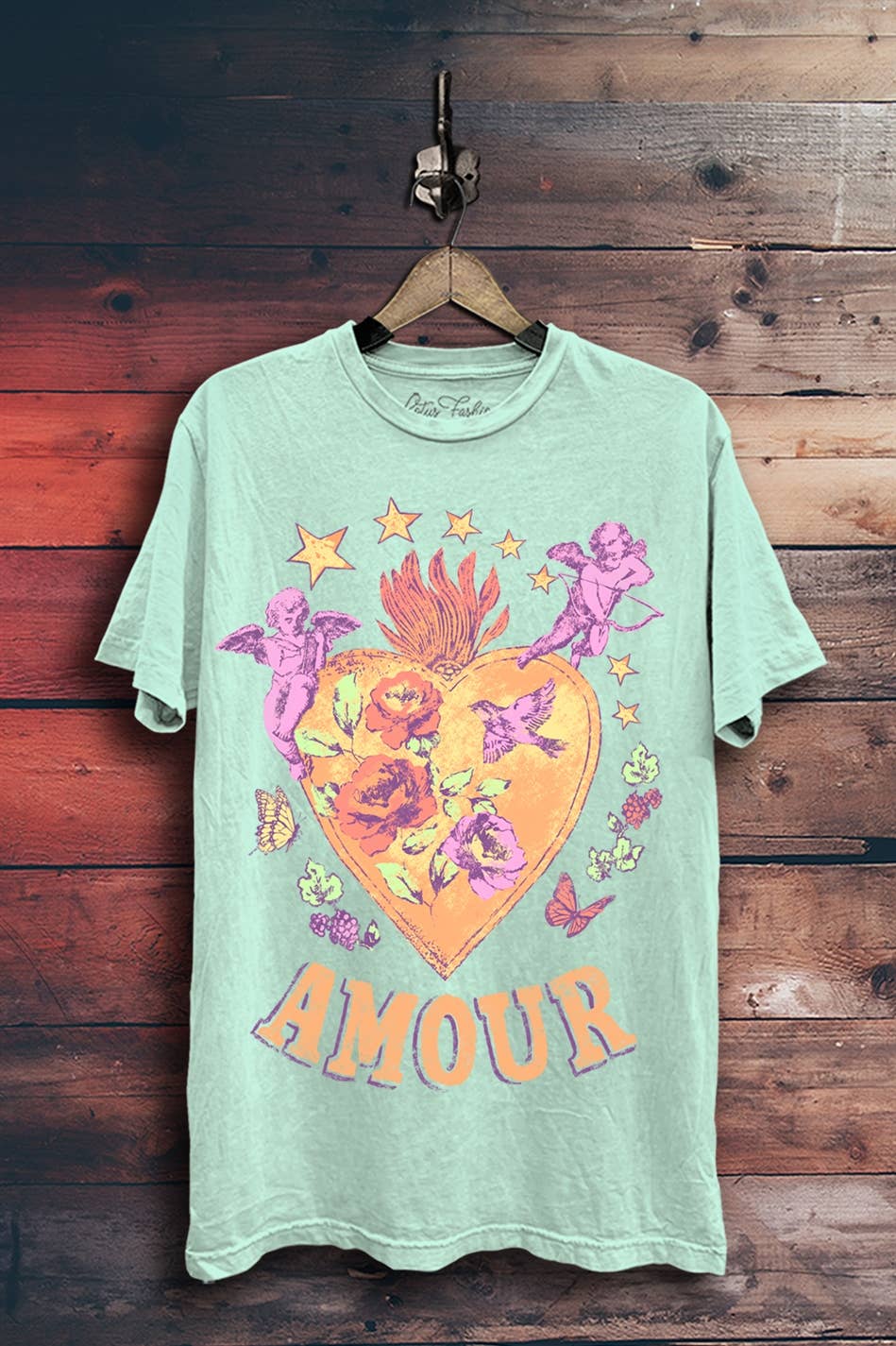 Mint Amour Cherub Graphic T-Shirt
