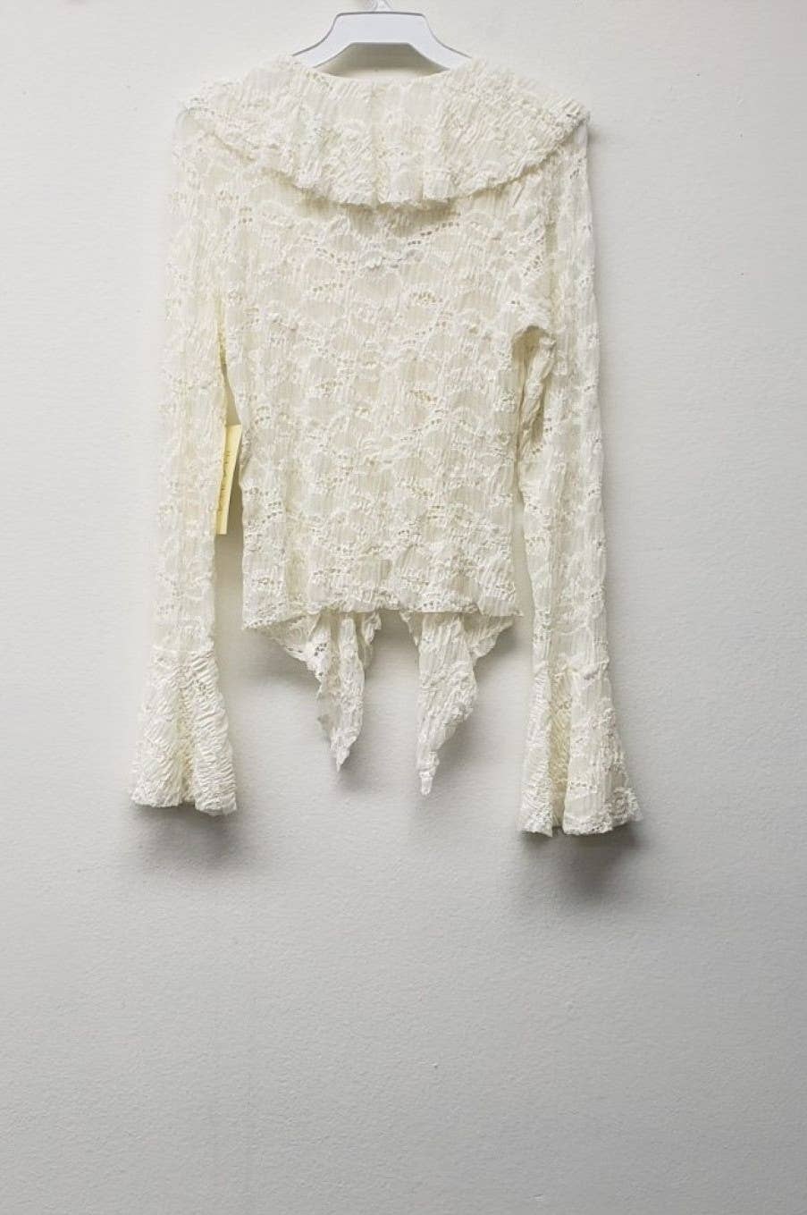 White Long Bell Sleeve Top