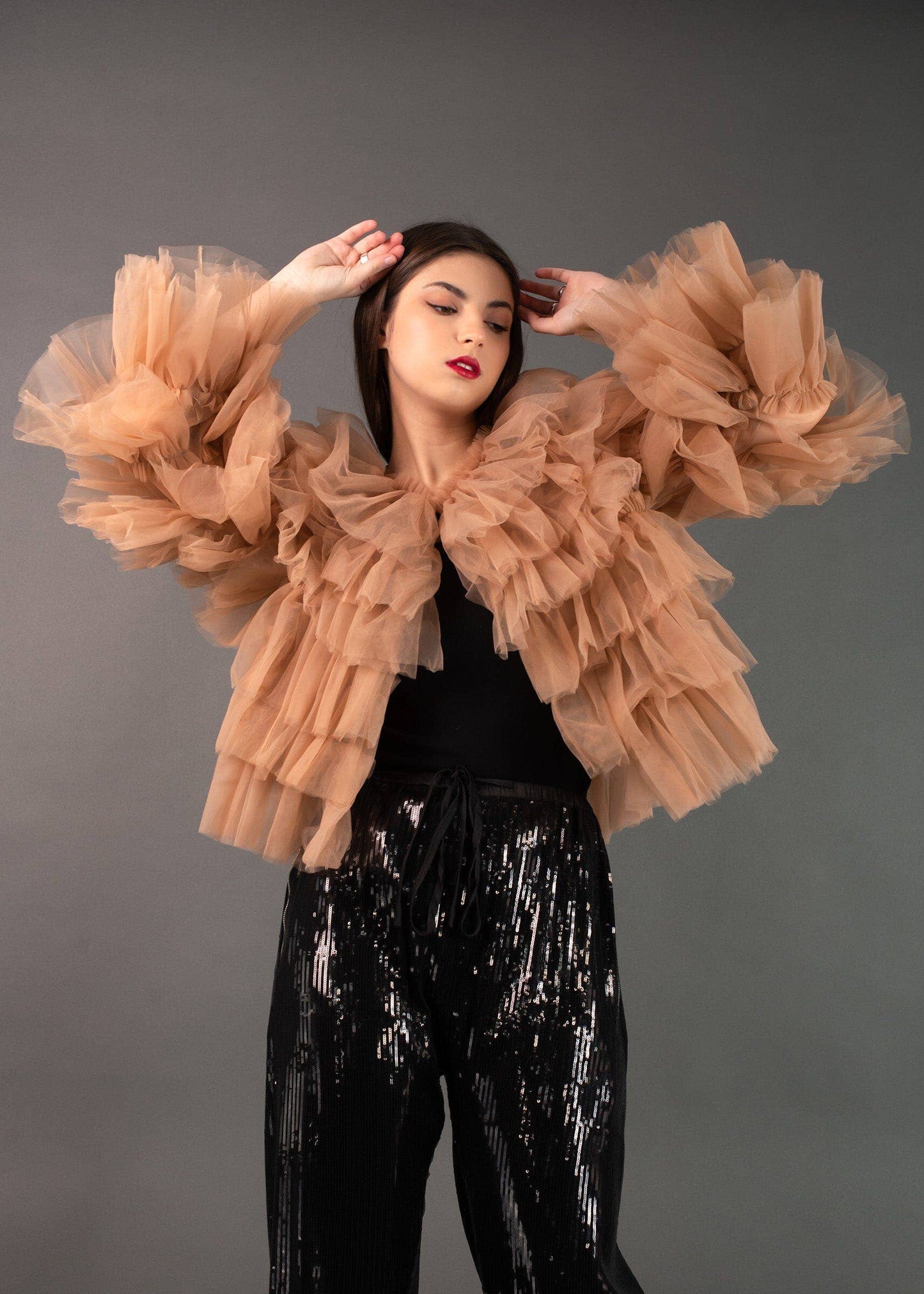 Tiered Tulle Cardigan