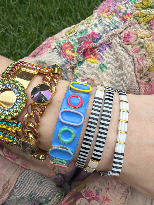Black and white Stretch Bracelet