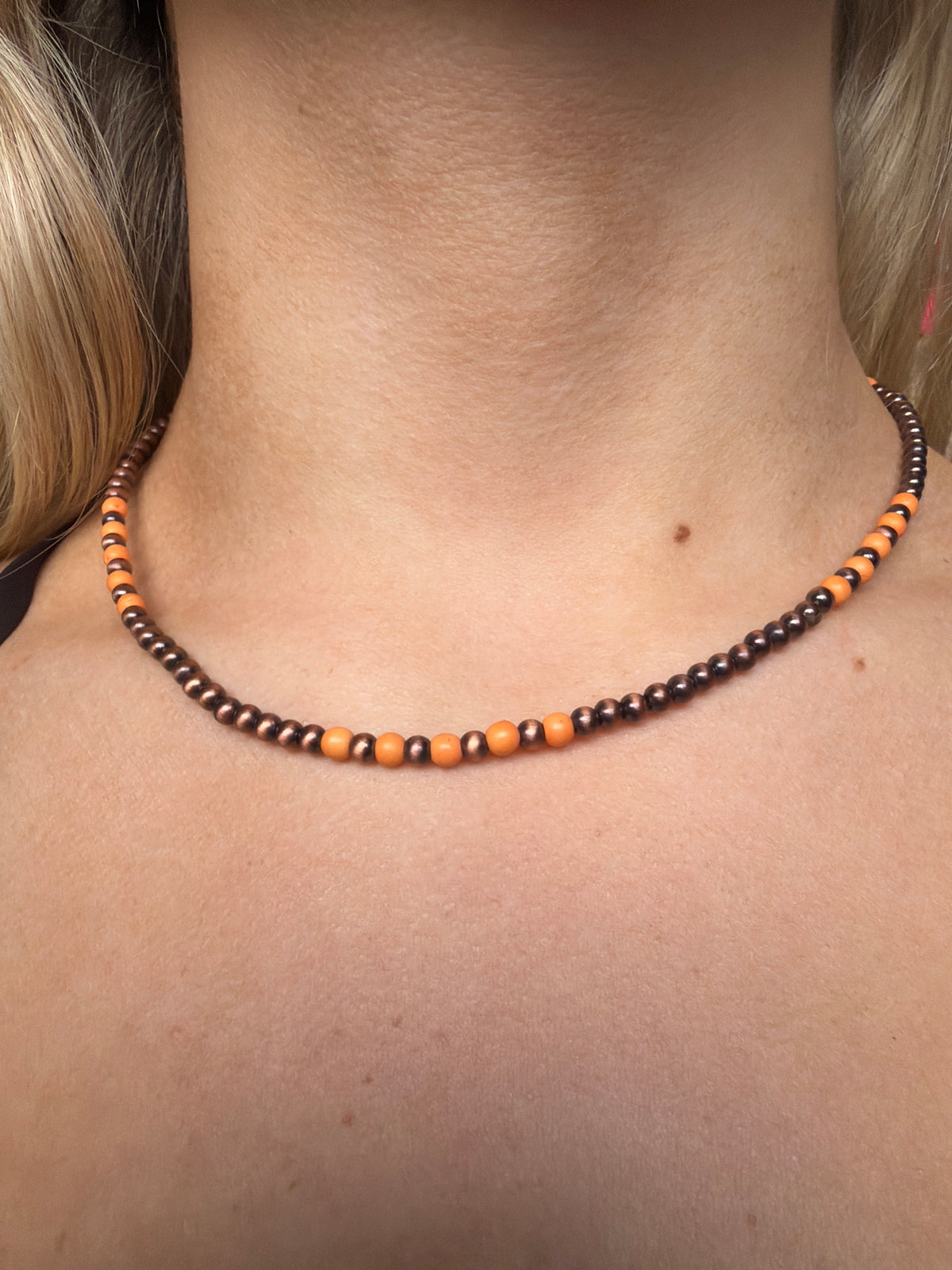 Copper and Orange Navajo Pearls