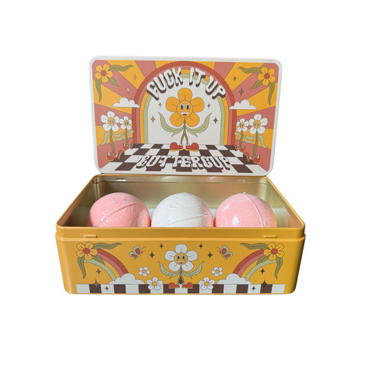 F** It Up Buttercup Bath Bomb Set in Reusable Tin Box