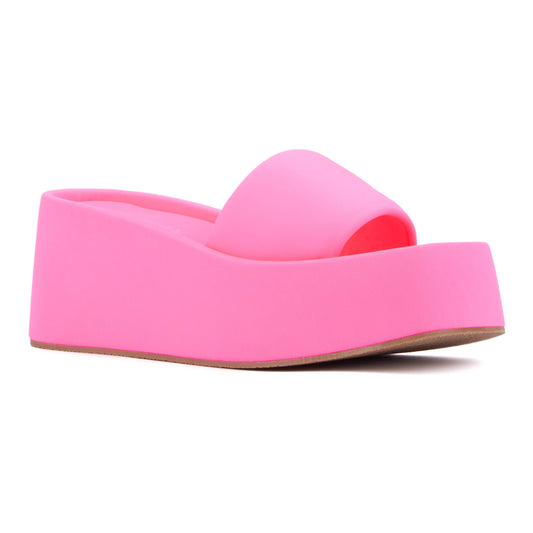 Neon Pink Uproar Wedge Sandal