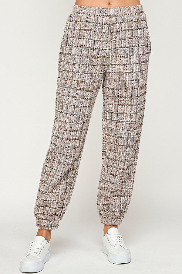 Tweed Jogger Pants