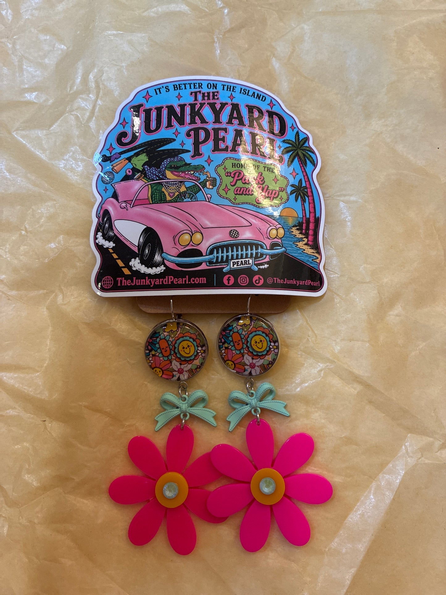 Flower Power Pink Earrings