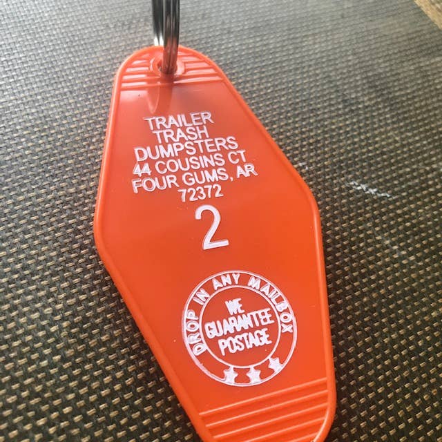 Motel Key Fob - Trailer Trash Dumpsters