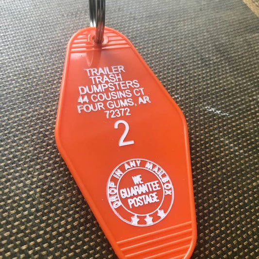 Motel Key Fob - Trailer Trash Dumpsters
