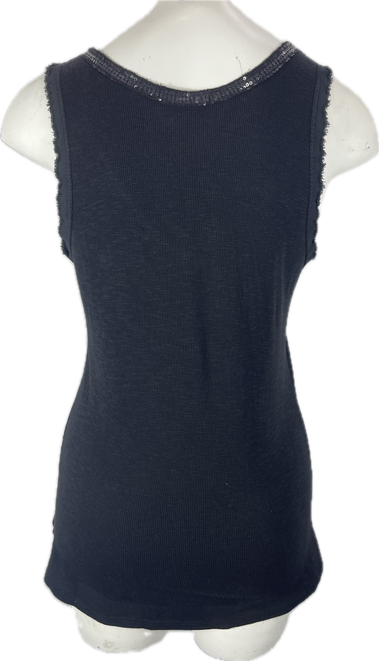 Sequin WHITE/ NAVY V-Neck Tank Tops