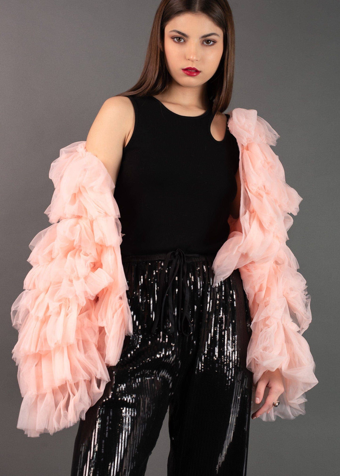Tiered Tulle Cardigan