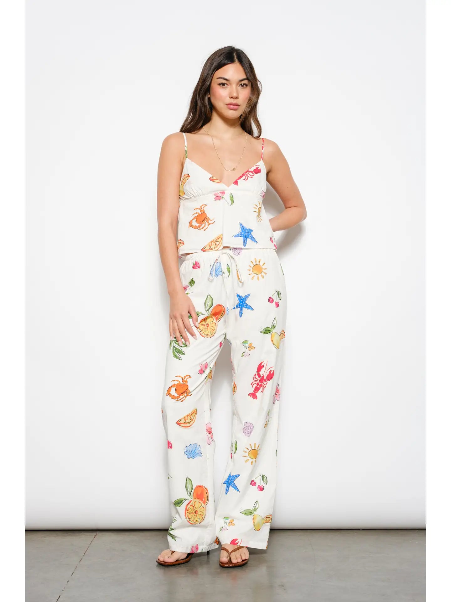 White Summer Print Colorful Outfit