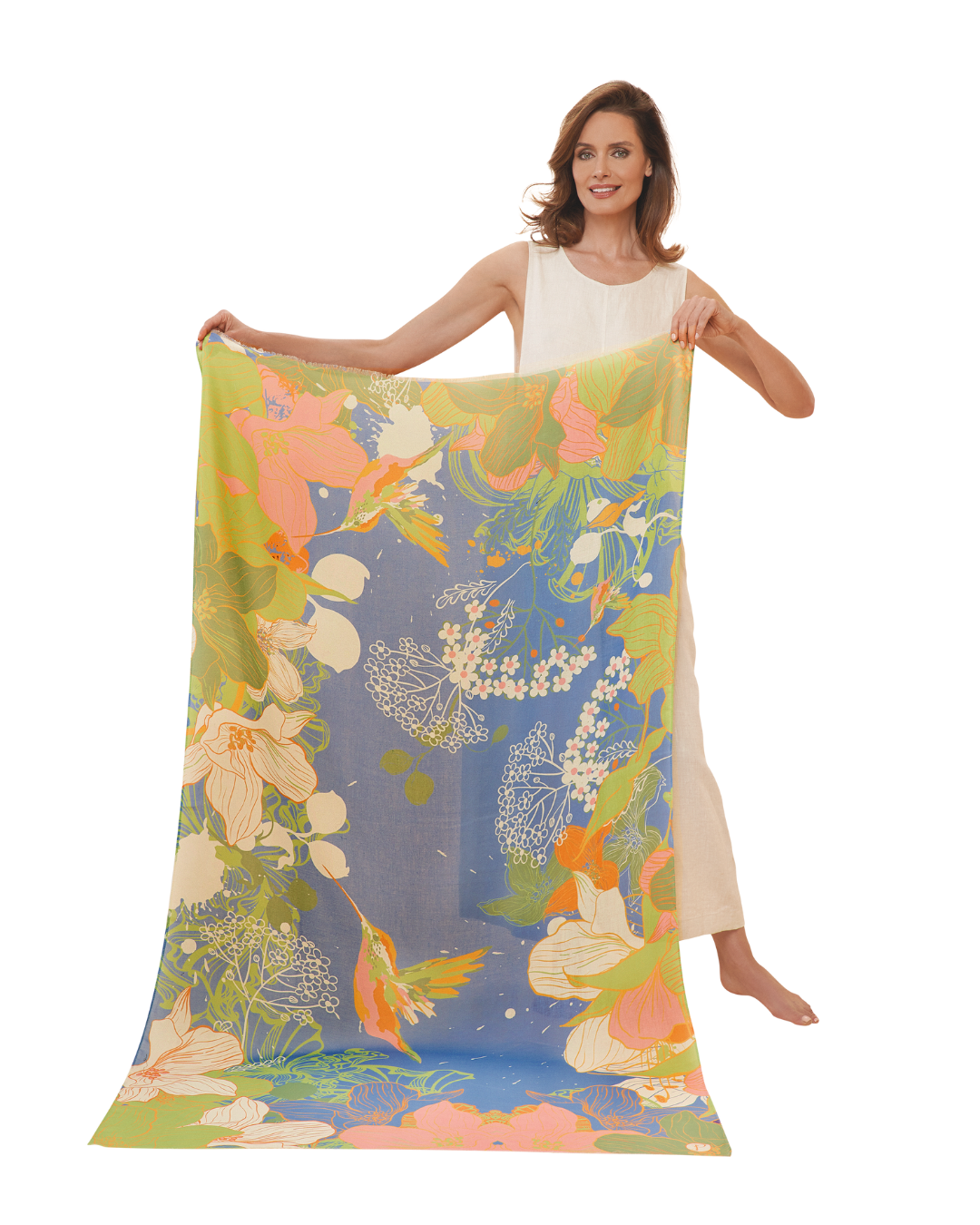 Printed Hummingbird Scarf