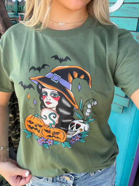 Witches’ Brew Mini Tee in Khaki
