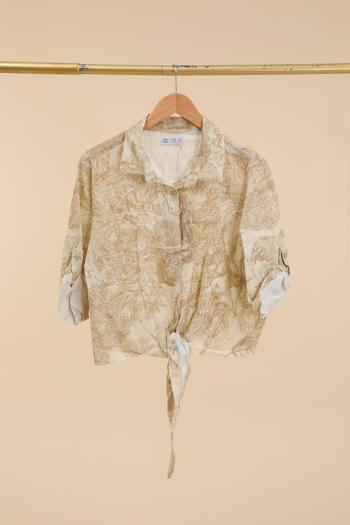 Jungle Toille Linen Blouse