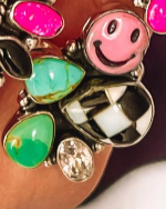 Happy Days Smiley Checkered Stone Rings - Made to Order