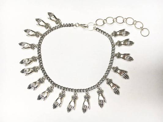 Silver Hands on Choker