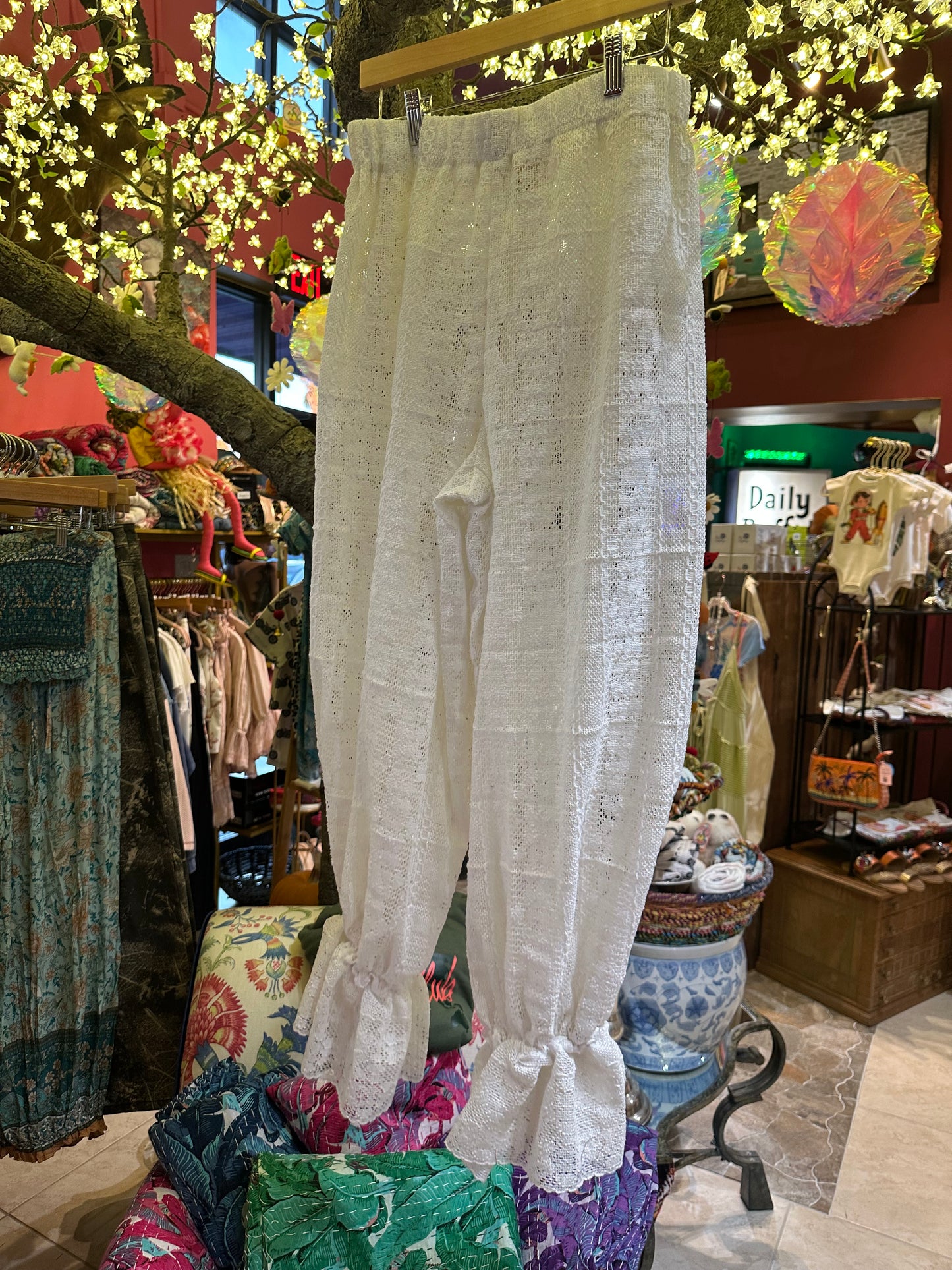 Linen Gauze White Lace Bloomers