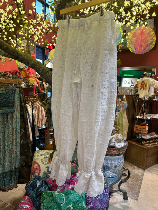 Linen Gauze White Lace Bloomers