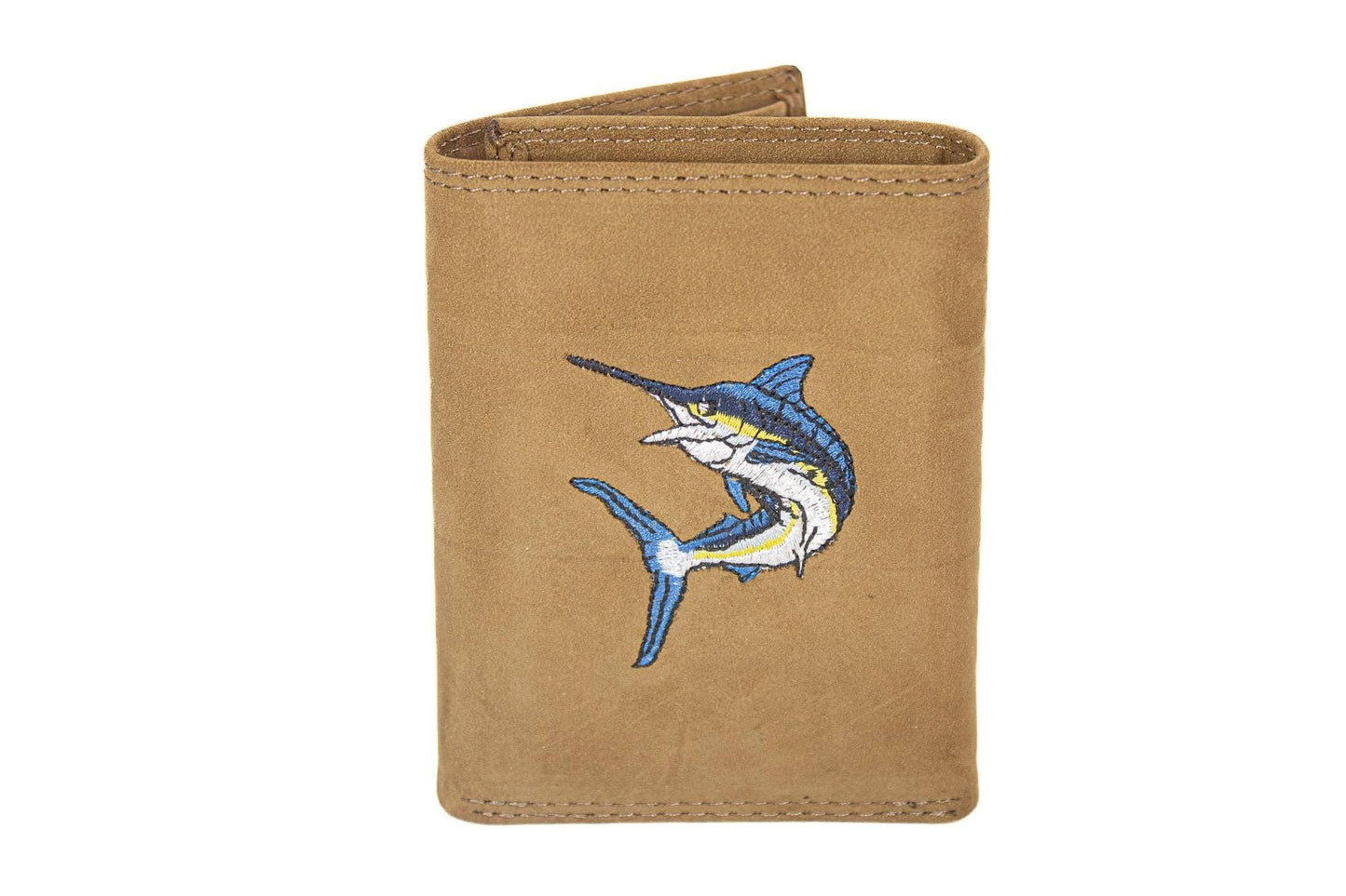 Marlin Men's Embroidered Leather Wallet.