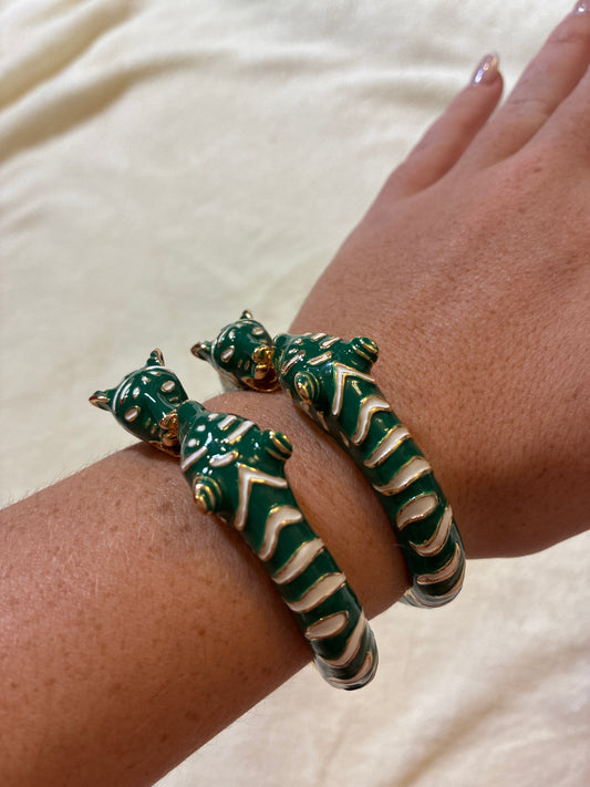 Green And White Tiger Bracelet
