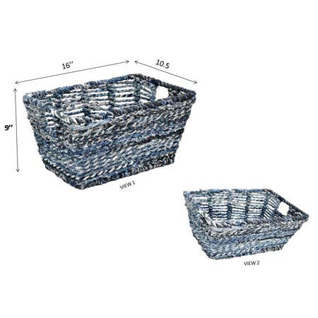 Rectangular Denim Basket