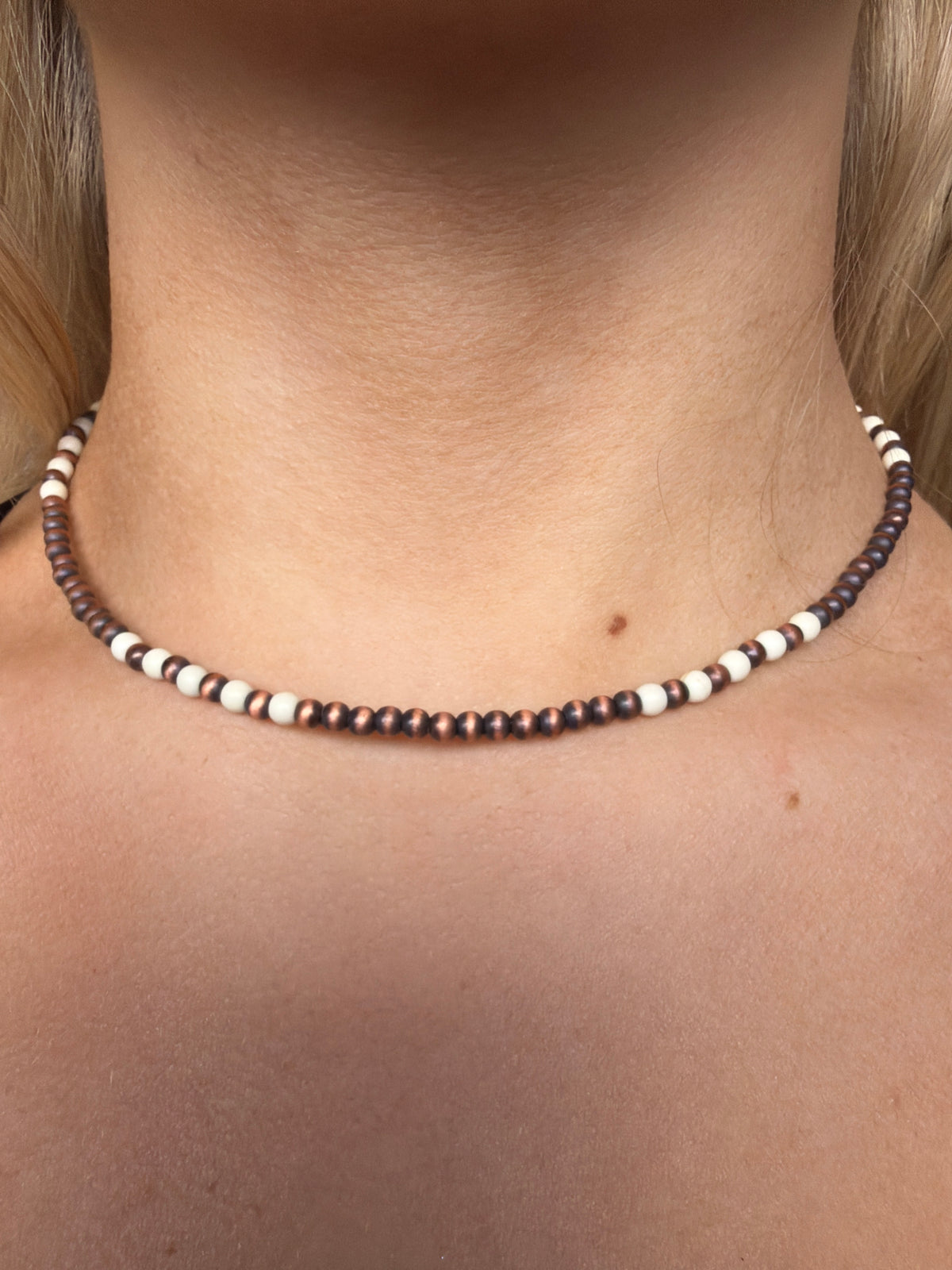 Copper and White Navajo Pearls