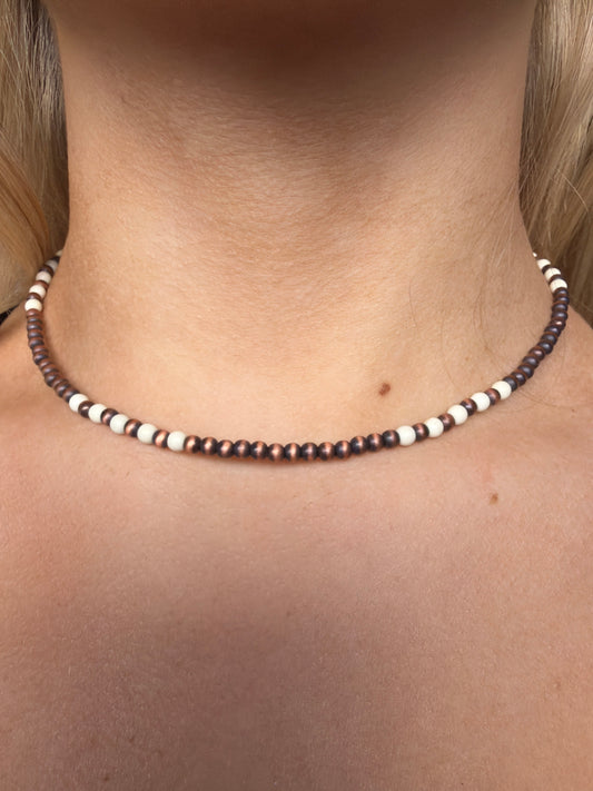 Copper and White Navajo Pearls