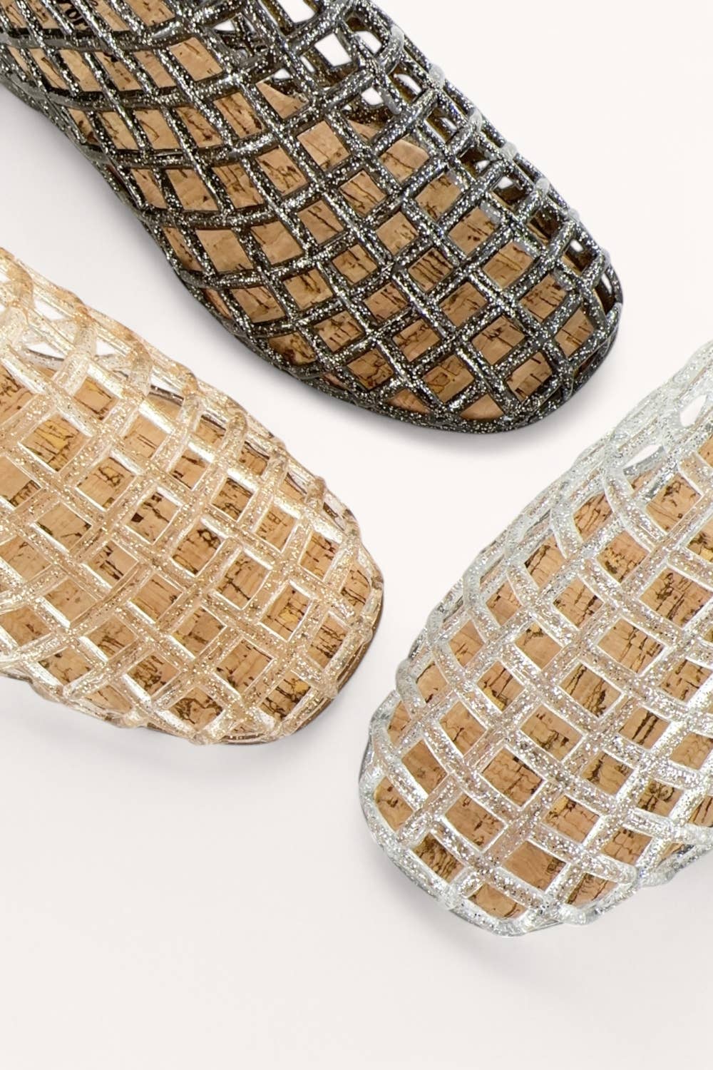 JELLY WOVEN MESH SLIP-ON FLAT SANDALS