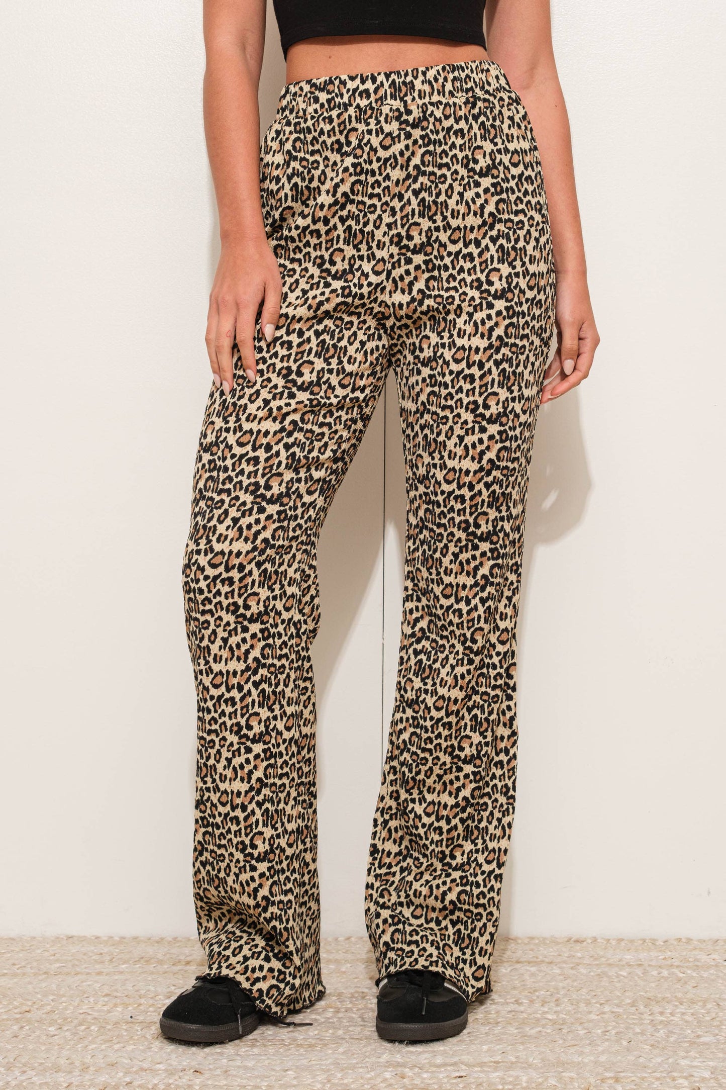 LEOPARD FLARE PANTS