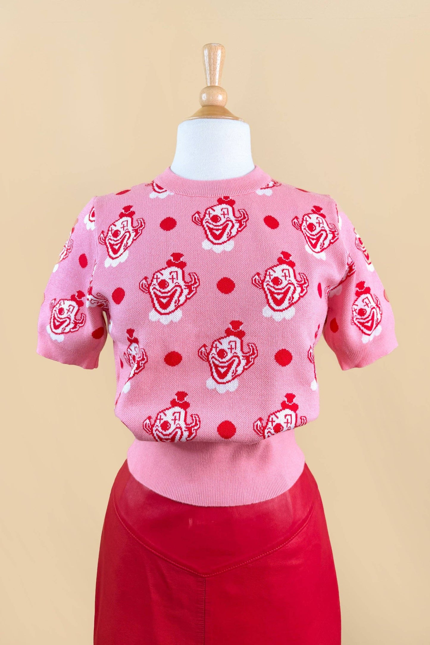 Fool's Parade Short Sleeve Knit Top in Pink