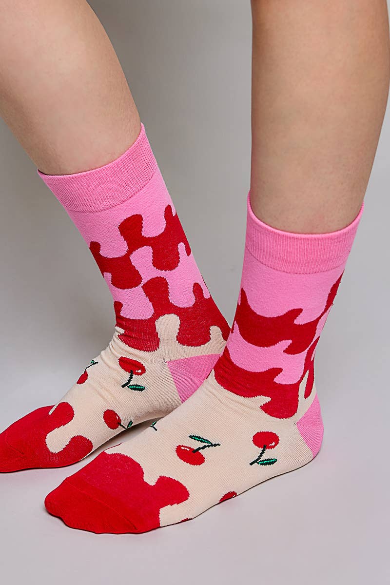Playful Prints Colorful Novelty Crew Soft Socks