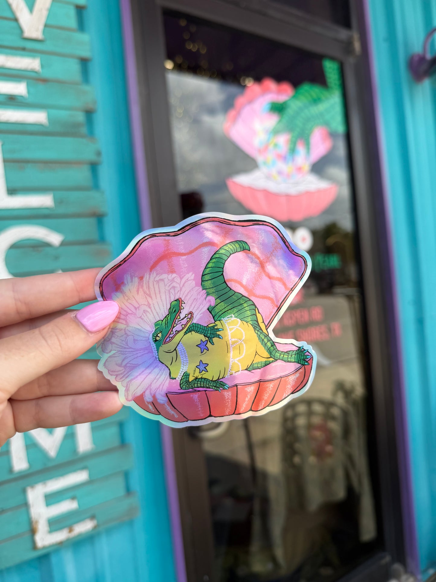 Holographic Alligator Sticker