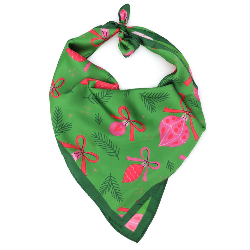 Pink Christmas Ornament Festa Pring Square Bandana Scarf