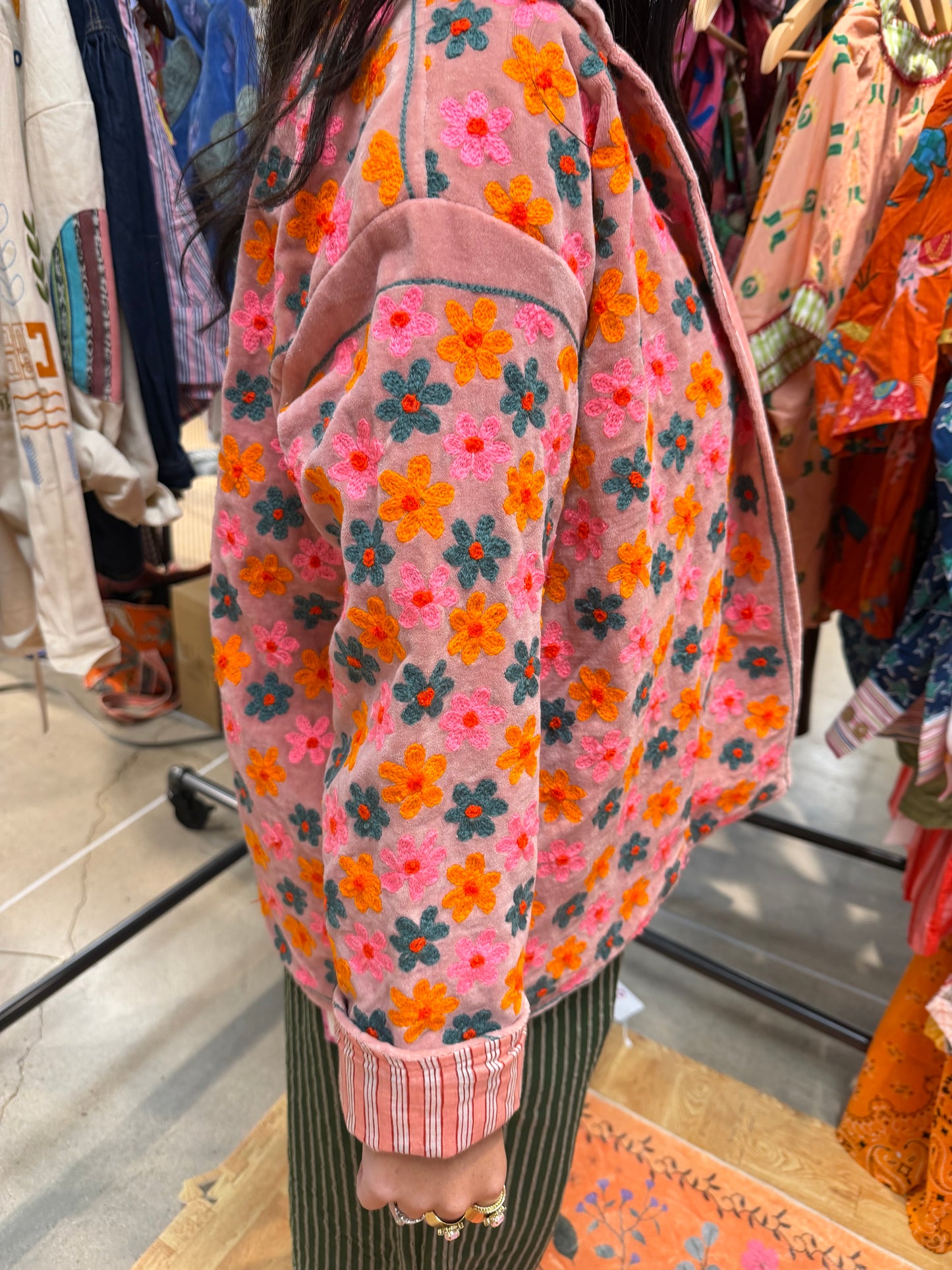 Wildflower Pink Velvet Jacket
