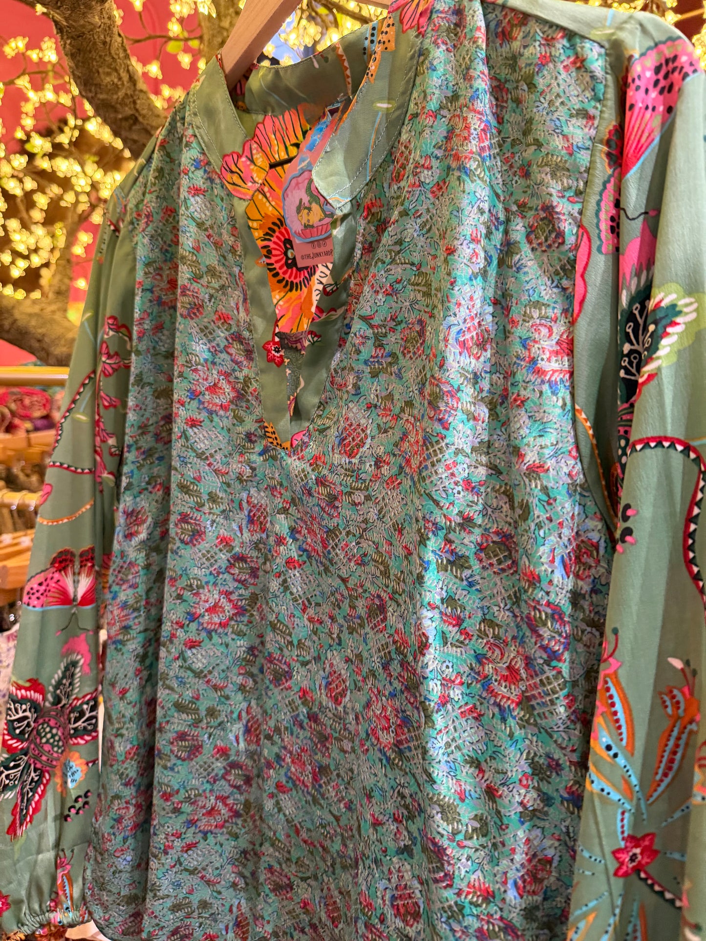 Emerald Blooms Button Down Blouse