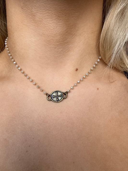 White Beaded Choker