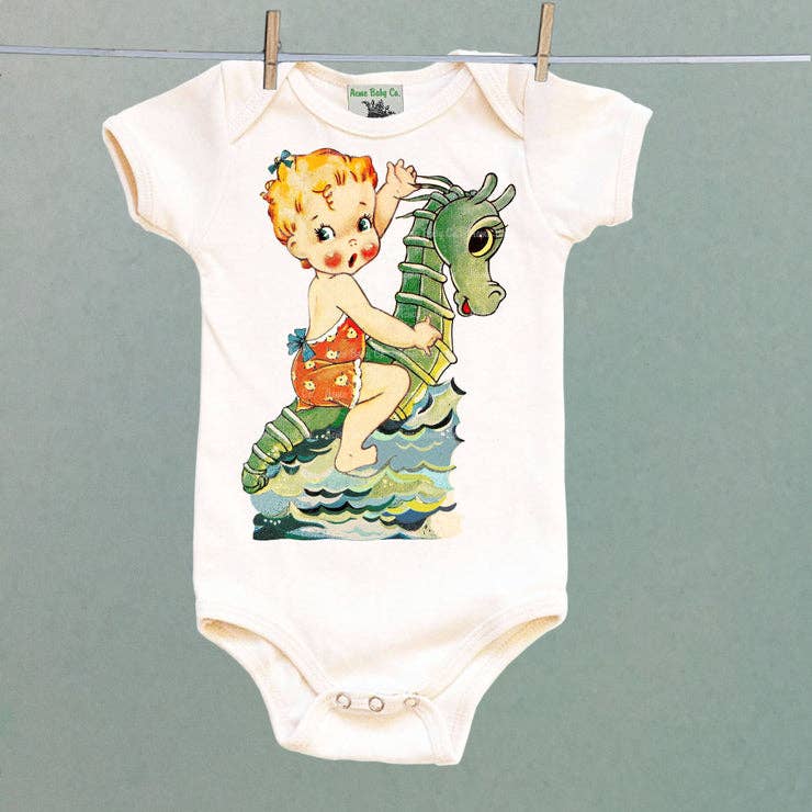 Seahorse One Piece Baby Bodysuit