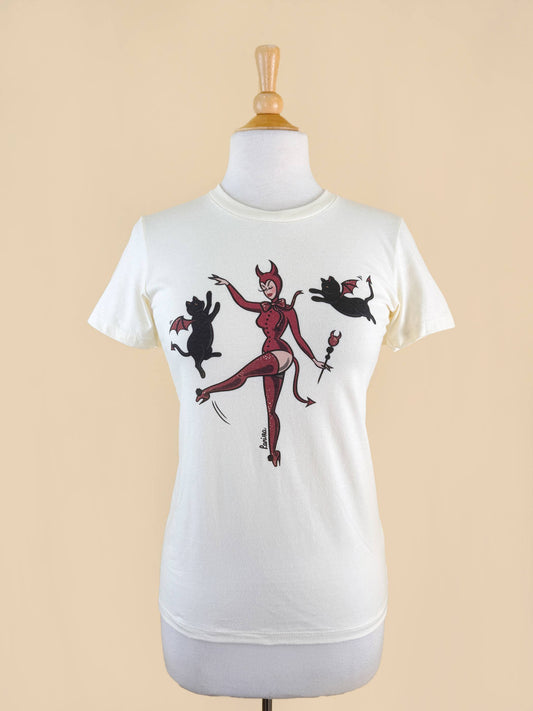 Three Little Devils Tee in Ivory