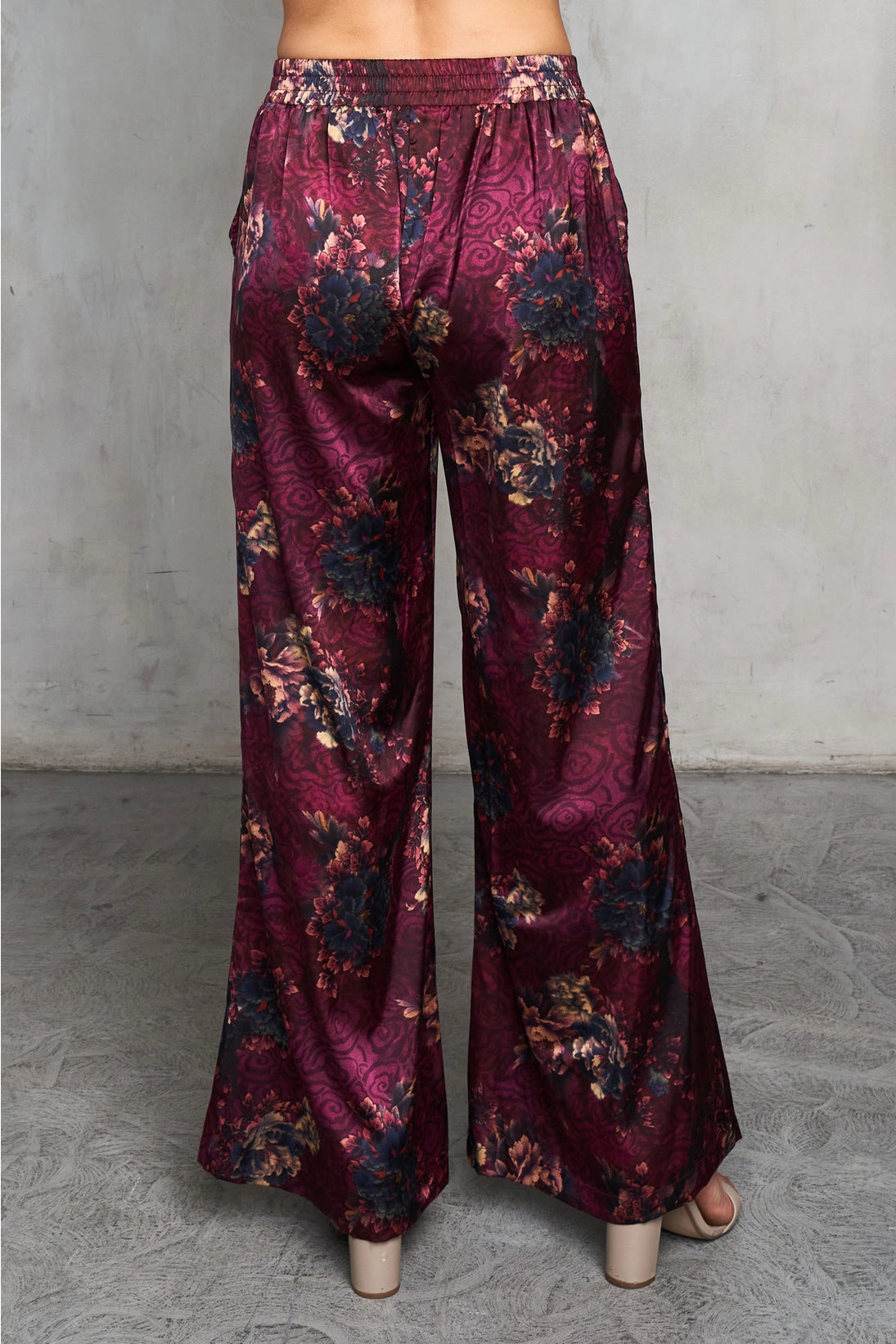 Satin Verona Print Palazzo Pant
