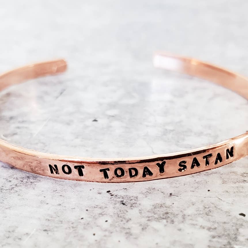 NOT TODAY SATAN Skinny Adjustable Cuff Bracelet