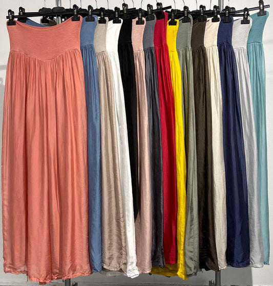 Solid Silk Pants
