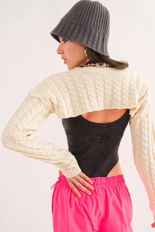 Ivory Knit Sweater Shrug