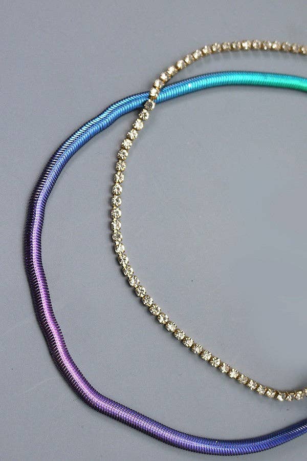 OMBRE SNAKE CHAIN DOUBLE LAYER NECKLACE