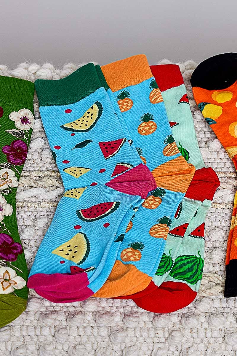 Playful Prints Colorful Novelty Crew Soft Socks