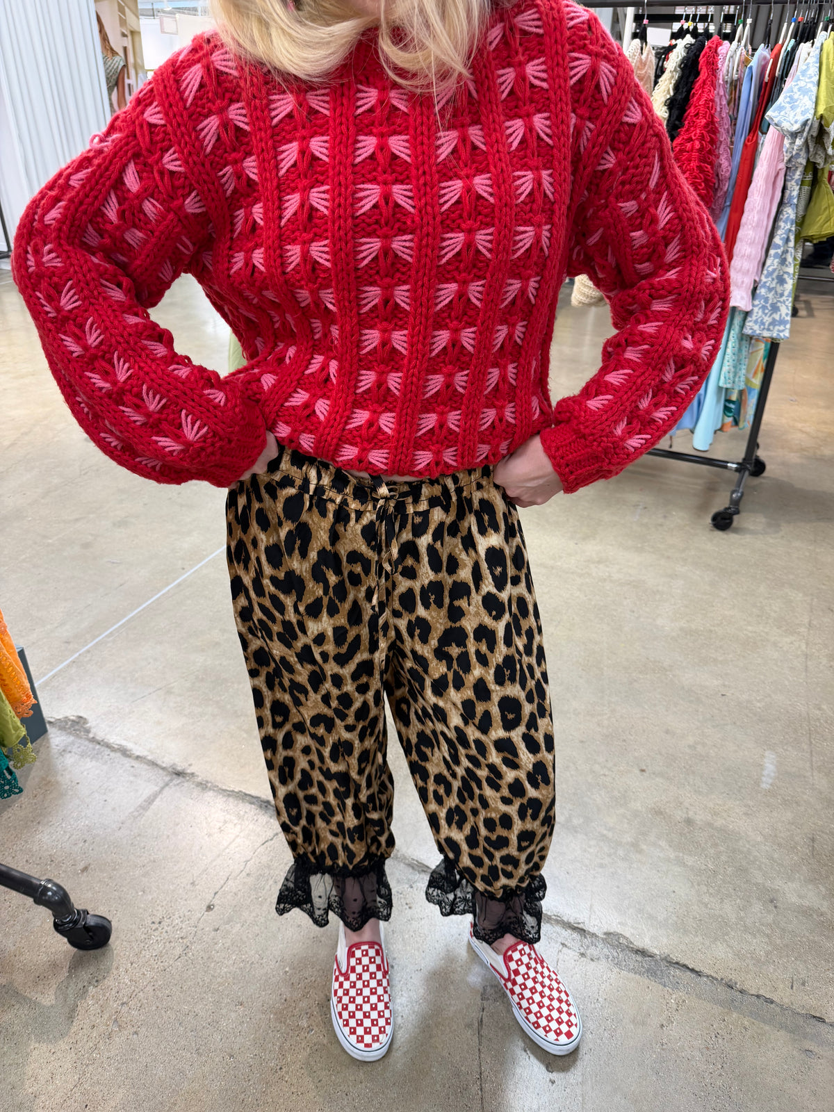 RED AND PINK SWEATER!!