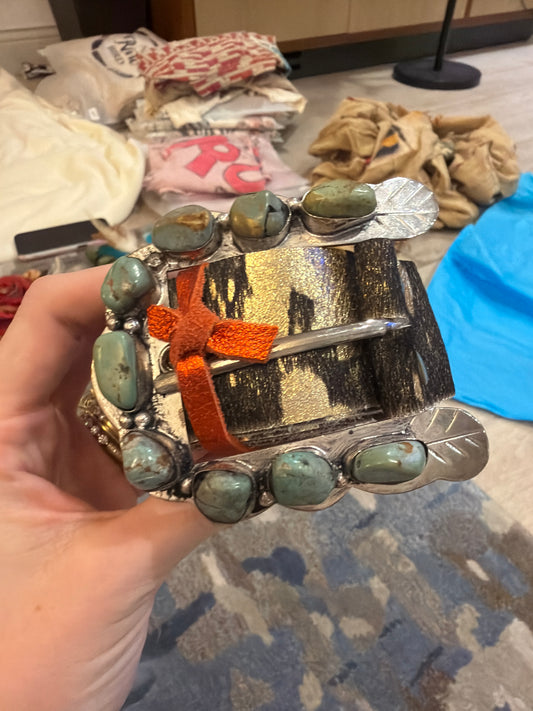 Turquoise hide belt