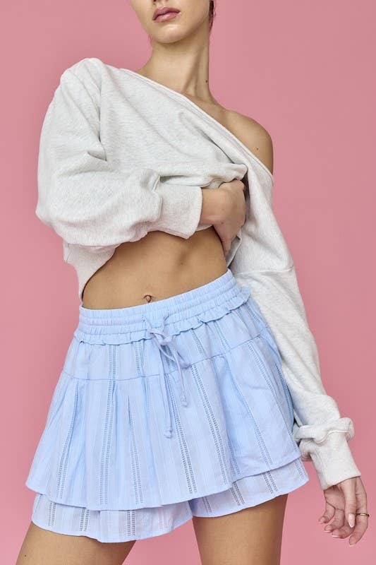 Sky Blue Eyelet Skort