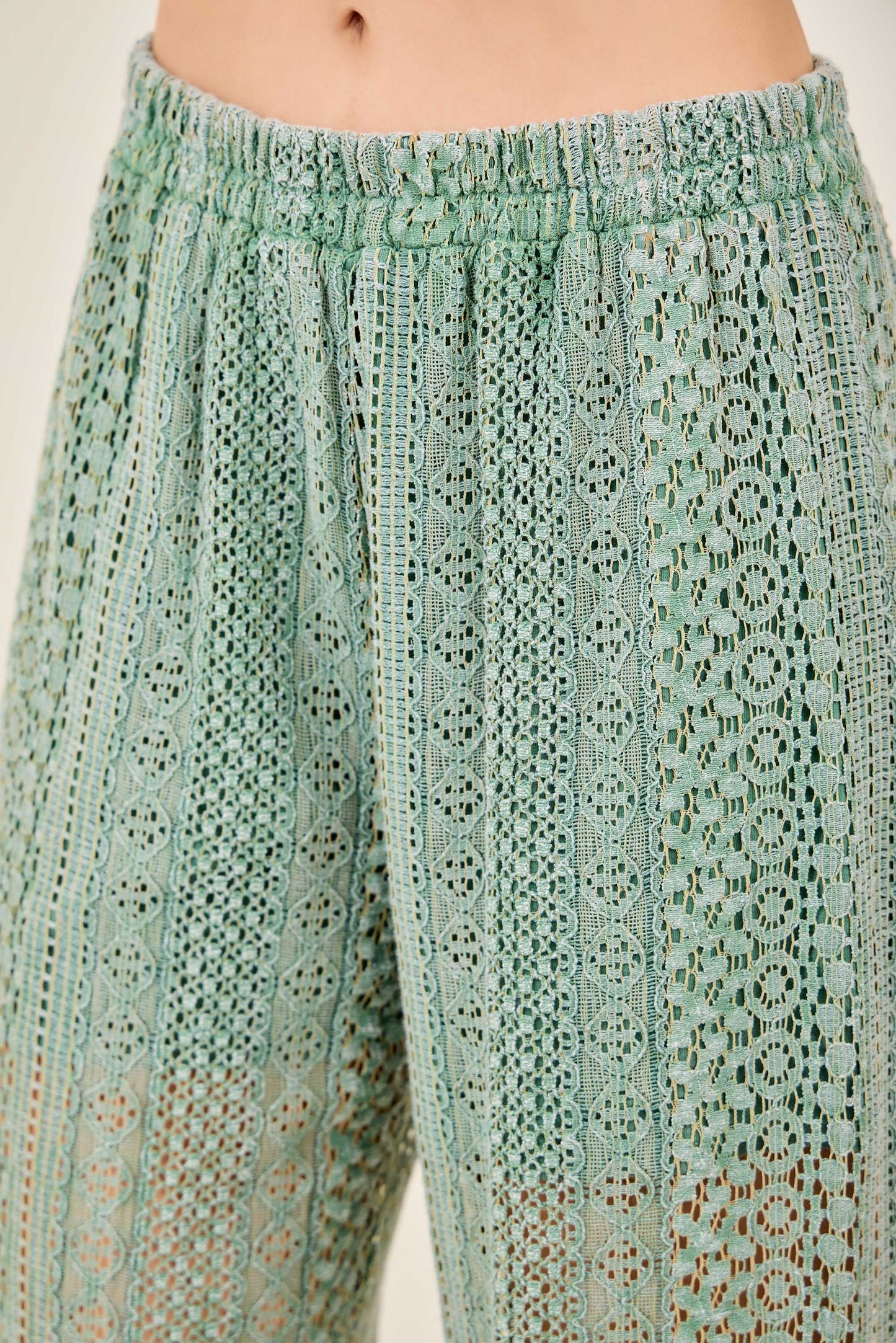 MineralWashed Boho Lace Cool Pants with Lined shorts